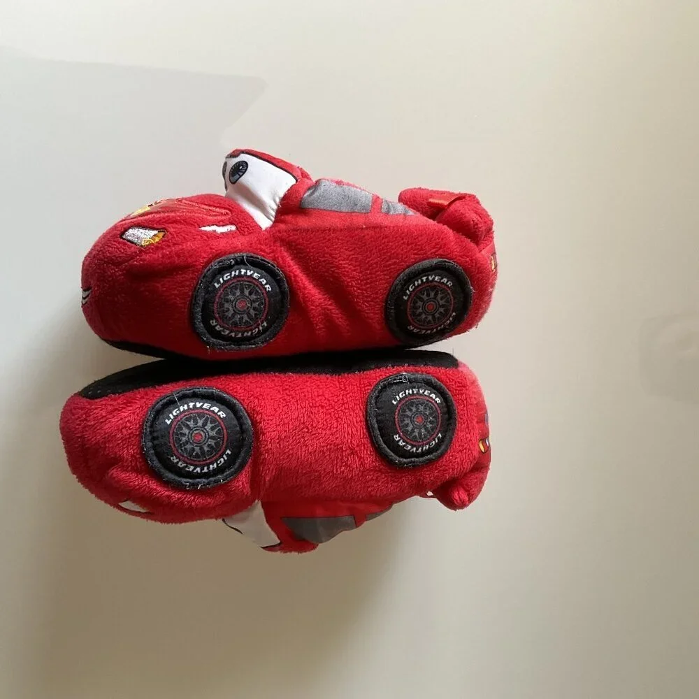 Disney Lightning McQueen Plush Slippers Unisex EUC